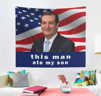 Ted Cruz - Omul Ăsta Mi-A Mâncat Fiul Amuzant Tapiserie, Agățat De Perete, Facultate, Cameră De Hostel Camin De Perete Decor, Meme Amuzant Tapiserie