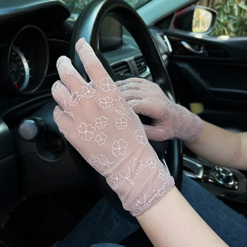 1Pair Nouă Vară de protecție Solară Dantela Plin Degete Mănuși Pentru Femei de Conducere