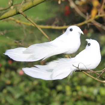 Porumbei Albi Pene Spumă Artificială Iubitor De Pace, Porumbei, Păsări Home Garden Decor Nunta Imitație De Pasăre Model Xmas Tree Props