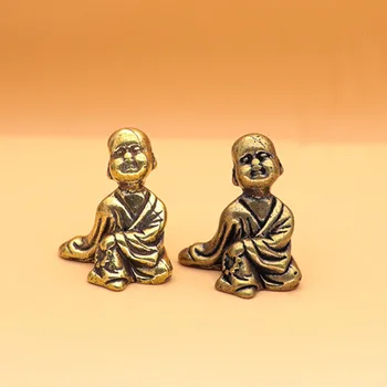 2 buc Mini Statui ale lui Buddha Mic Călugăr Cupru Budist Figura Acasă Club Geomantic Decor Bronz Antic Figurine Ceai de Companie