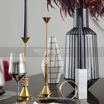 Modelul minimalist Modern, living, sala de mese, floare de sticlă vas, suport lumanare, combinație ornament, ornament