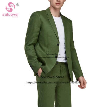 Moda Solid Costume Slim Fit Pentru Barbati Premium Stretch 2 Piese Sacou Pantaloni Set Nunta Mire Costume Trajes Elegantes Hombre Para