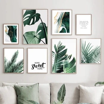 Planta verde Frunze Imagine de Perete de Arta Canvas Tablou Modern de Moda Proaspete de Postere și de Imprimare pentru Home Decor Perete Living Design