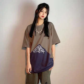 21SS Fujiyama KAPITAL Tricouri Broderie Haine de Vară KAPITAL Tee Streetwear Hip Hop Bărbați Femei KAPITAL Sus Tees