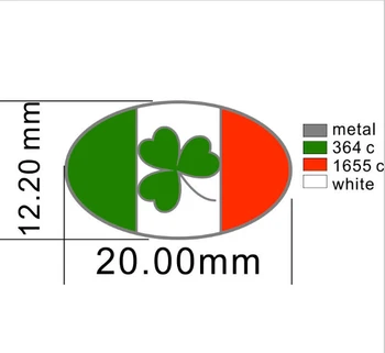 20mm Irlanda de pavilion & shamrock pin Material: Fier+vopsea/epoxi+placat cu aur de culoare(350pcs/lot)