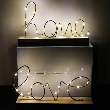 Desktop Art Decor Lampa Neon Lumina Tabelul cu Baza Stele Casa Scrisoare de Dragoste în formă de Fier Forjat în Formă de Lumini Decorative