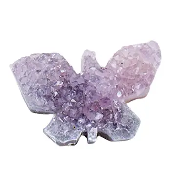 Fluture Cristal De Ametist Cristal Minereu Mini Butterfly Ornament Cluster De Cristal Sculptură Animal Plin De Culoare Ametist Pentru Homr