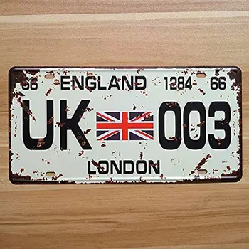 Retro Licență Numere De Înmatriculare Din Marea Britanie-003 Londra, Anglia Vintage Din Metal Staniu Semne Garaj Pictura Placa Autocolant