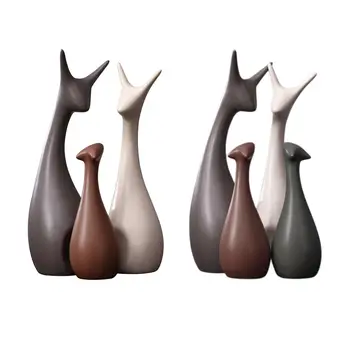 Stil Nordic Ornamente Ceramice Sculpturi de Animale Figurina Cerb Statui Artă Meserii pentru Casa Living Hotel Decoratiuni Cadou