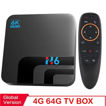 H6 Smart TV Box 64GB 32GB 6K Video 3D Android 10 HD 2.4 G 5GHz Wifi Bluetooth-Compatibil Set-top Box Control Vocal Media Player