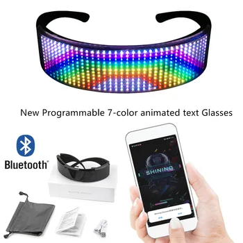 Luminos Bluetooth LED-uri Stralucitoare Ochelari de Control Aplicație Magică Personalizate Defilare a Condus Mesaj text Ochelari Consumabile Partid ochelari de Soare