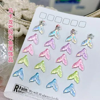 Aurora Sclipici Cristale Farmece de Unghii 3D Flatback Pietre Coadă de Pește Apăsați pe Unghii Părți Coreea de Design Manichiura Consumabile