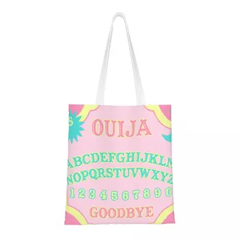 Moda Roz Pastel Ouija Cumpărături Tote Pungi De Reciclare Halloween Divinație Vrăjitorie Alimentar Canvas Shopper Geantă De Umăr