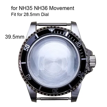 39.5 mm din Oțel Inoxidabil Caz Ceas pentru NH35 NH36 Mișcare de Acoperire Acrilic Shell Ceasuri Accesorii