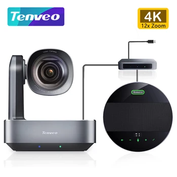 Tenveo 4K Video și Audio, Toate Într-Un singur Sistem de Conferință 4K 12x Zoom aparat de Fotografiat PTZ cu 6m Voce de Preluare Gama Bluetooth Speaker