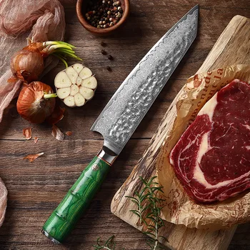 Damasc cuțit bucătar-șef, stil Japonez de uz casnic cuțit de bucătărie ascuțit tăietor cuțit, bucatarie carne cutter