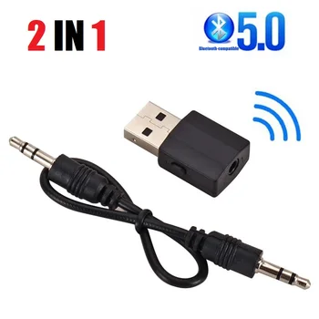 Fir 3.5 mm USB AUX Stereo Transmițător Receptor 2 In 1 Mini Bluetooth-compatibil 5.0 Adaptor pentru Masina de Muzică Audio pentru Acasă TV