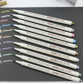 10 BUC Metalice Colorate carioca 10 Culori DIY Scrapbooking Meserii rezistent la apa Ulei Pen Art Marker de Papetărie