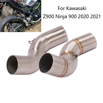 Aluneca Pe Catalizator pentru Kawasaki Z900 Ninja 900 2020 2021 Motocicleta Țeavă de Eșapament Mijlocul Link-ul de Tub pentru 51mm Tobe de eșapament din Oțel Inoxidabil
