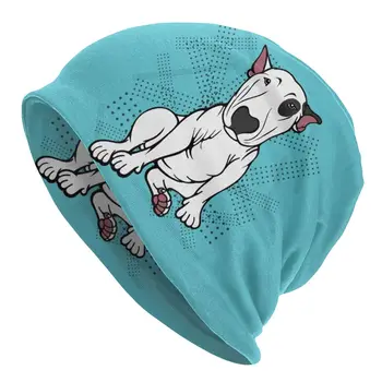 English Bull Terrier Capota Homme Moda Pălărie Tricotate Pentru Femei, Barbati Iarna Cald Kawaii Drăguț Doge Căciuli Capace