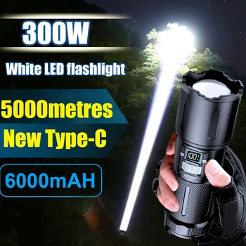 300w cele Mai Puternice LED-uri Lanterna Reîncărcabilă Lanterna de Mare Putere Flashlamp Tactice Felinar bătaie Lungă Lampă de Mână Pentru Camping