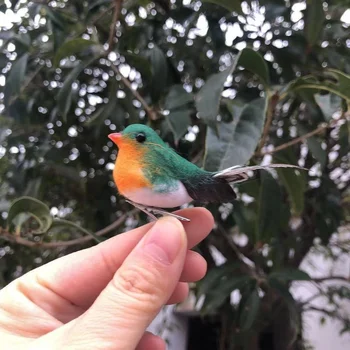 Simulare Pasăre Mică Modele Artificiale, Pene de Bumbac Robin Păsări Meserii Ornamente de Decor pentru Casa Gradina Decoratiuni de Craciun