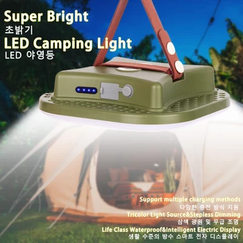 Noi 15600maH 80W Reîncărcabilă LED Camping Lumină Puternică cu Magnet Zoom Portabil cu Lanterna Cort de Lumină Lucrările de Întreținere Iluminat