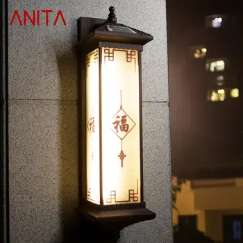 ANITA în aer liber Solare Lampă de Perete Creativitatea Chineză Tranșee de Lumină LED-uri Impermeabil IP65 pentru Casă Curte, Veranda Vilei