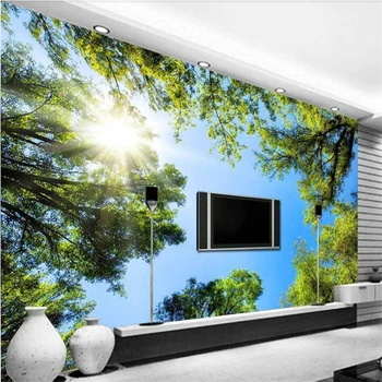 wellyu Vis Pădure, Nori HD Scena Naturale TV Personalizat pictură Murală Mare Tapet Verde papel de parede para quarto