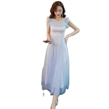 Noi Florale Șifon fără Mâneci Plasă Femei Rochie Eleganta 2022 Vara Zână Fusta Versiunea coreeană Talie Subțire Dasual rochie