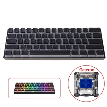 Tip C RGB LED cu iluminare de fundal cu Fir Mini Tastatură Mecanică 61 Taste Gateron Switchs