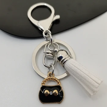 Noul email alb și negru sac de breloc creative DIY element de moda doamnelor sac pandantiv accesorii cadou breloc ciucure