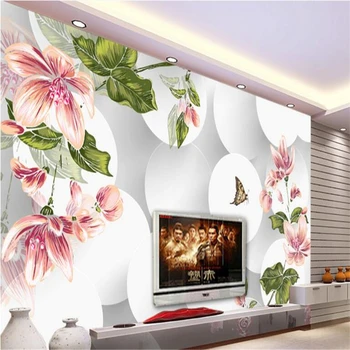 beibehang 3D Cercul de Flori lucrate Manual Living Fundal Mare Personalizate Tesatura Nețesute Wallpaper Pictura Decorativa