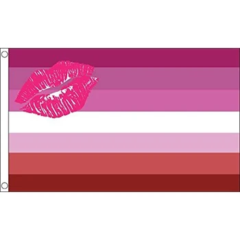 Ruj Lesbiene Mândrie Flag150X90CM LGBT Curcubeu Gay Banner Culori Vii Decor Cadou Petrecere Acasă Poliester Interior Exterior