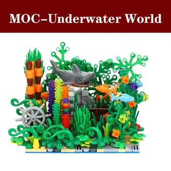 MOC3011 Oraș Serie de Rechin Alge marine Lume Subacvatică Street View Bloc Jucării Educative Pentru Copii Prieten Pentru Fata Cadou