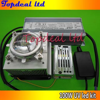 100W led-uri cresc light kit UV ultra voilet 395-400nm + reglabile condus șofer + len radiator+ ventilator adaptor