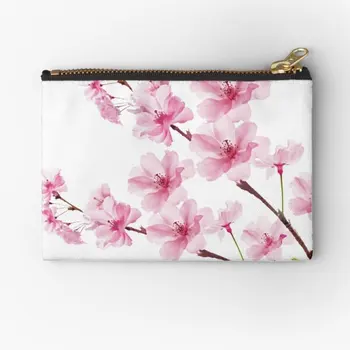 Sakura Cherry Blossom Fermoar Pungi Cheie Lenjerie Bani De Buzunar Cosmetice Sac De Depozitare Pur Monedă Șosete, Chiloți Bărbați Femei Portofel
