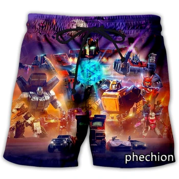 phechion Noua Moda Barbati/Femei Transformers 3D Print Casual pantaloni Scurți Noutate Streetwear Libertate Sportive pantaloni Scurți L114