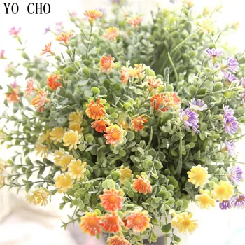 YO CHO Înaltă Calitate Artificielles Crizanteme Buchet de Nunta de Decorare DIY Acasă Coroană de flori Cadou Scrapbooking Ambarcațiuni de Flori False