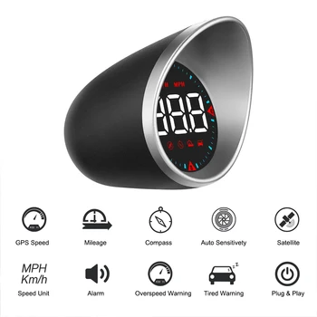 LEEPEE Universal Digital de Alarmă Set Accesorii Auto LED Backlight G5 Vitezometru RPM km / h Masina Head Up Display GPS Compass USB HUD