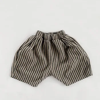 Stil Coreean Cotton Stripe Pantaloni Scurti Baieti Fete, Pantaloni Copii, Pantaloni Scurți Casual Copii Elastic Talie Pantaloni Pentru Vara