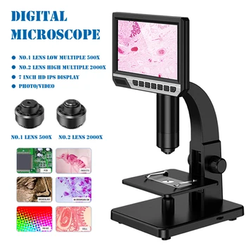 HD de 7 Inch IPS Microscop Digital 500X 2000X USB Industriale Continuă Amplificare Lupa Pentru PCB Celule de Insecte