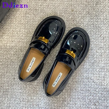 2023 Moda Mocasini Negri Femei Pantofi Pentru Femei Pantofi De Damă Scăzut Tocuri Metalice Nou În Doamnelor Sandale Cu Deget De La Picior Pătrat Încălțăminte De Vară Apartamente