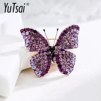 YUTSAI Moda Noua Fluture Violet Brosa Elegant Personalitate Doamna Flash Acrilice Insecte Brosa pentru Femei Bijuterii YT1067