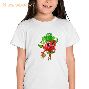 desene animate fata capsuni t camasa pentru fete haine pentru copii îmbrăcăminte tricou fata grafic t shirt haine pentru copii boys t-shirt