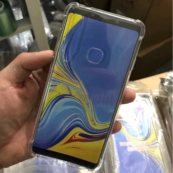 10buc Pernă de Aer de Caz pentru Samsung Galaxy A7 A9 2018 Ultra Clear Transparent TPU Moale Capacul din Spate