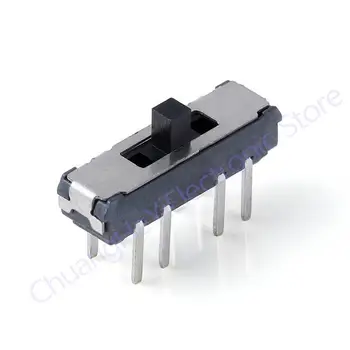 10buc MINI Miniatură BAIE Slide Switch Plug-in 8PINI 2P3T 3 Poziția DPTT Comutator Mâner Mare de 2mm