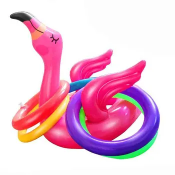 Tropical Flamingo Partidul Decor Inel Gonflabile Aruncat Inel Hawaii Joc De Biliard Jucărie Pentru Copii În Aer Liber De Vara Beach Party Toy