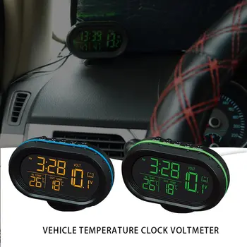 Multi-funcție de Temperatura Masina Ceas Voltmetru Auto, Termometru Ceas Electronic Auto Lumina de Noapte Ceas Consumabile