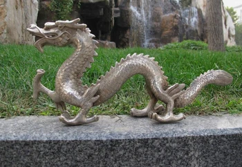 fabrica de China Populară Alb Cupru Argint Sculptate Zbura Dragon Norocos statuie